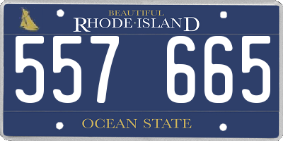 RI license plate 557665