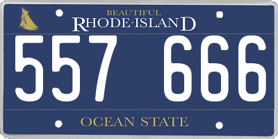 RI license plate 557666