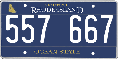 RI license plate 557667