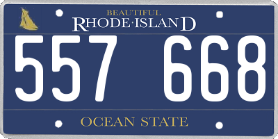 RI license plate 557668
