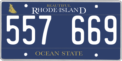 RI license plate 557669