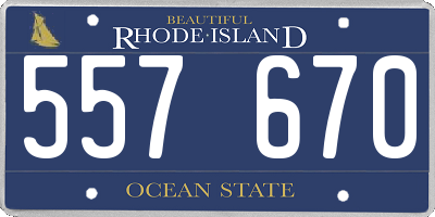 RI license plate 557670