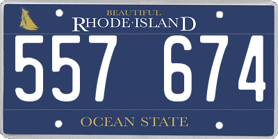RI license plate 557674