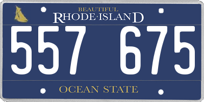RI license plate 557675