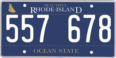 RI license plate 557678