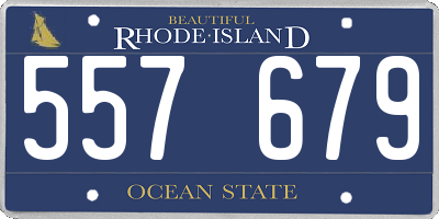 RI license plate 557679