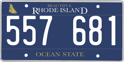 RI license plate 557681