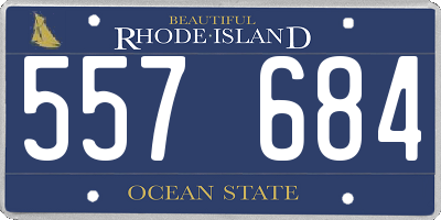 RI license plate 557684