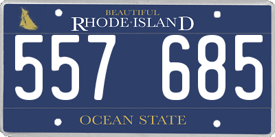 RI license plate 557685