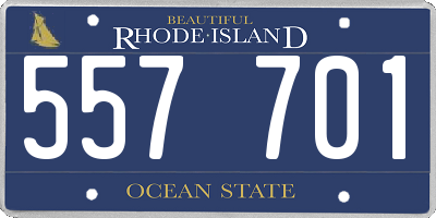 RI license plate 557701