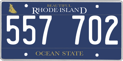RI license plate 557702