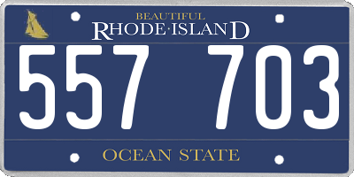 RI license plate 557703