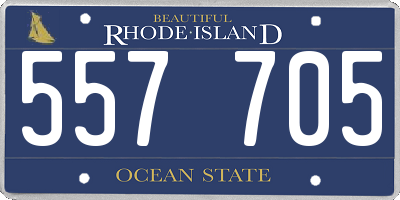 RI license plate 557705