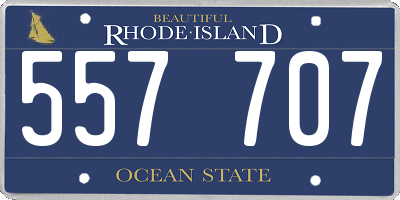 RI license plate 557707