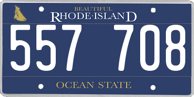 RI license plate 557708