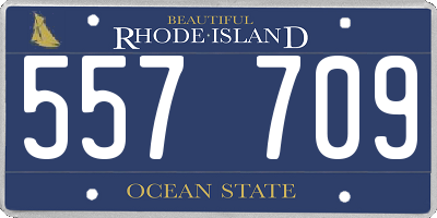 RI license plate 557709