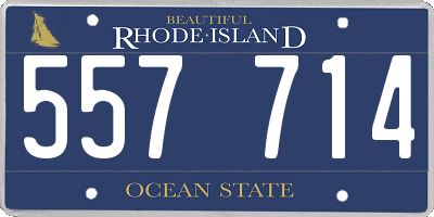 RI license plate 557714