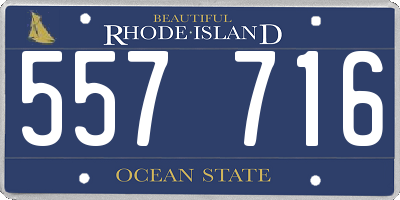 RI license plate 557716