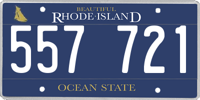 RI license plate 557721