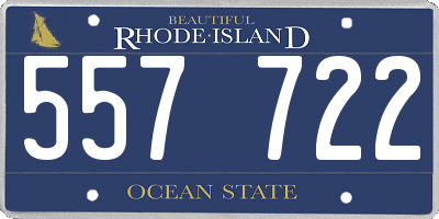 RI license plate 557722