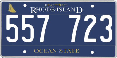 RI license plate 557723