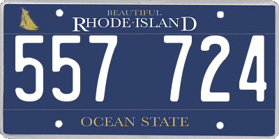 RI license plate 557724