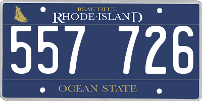 RI license plate 557726