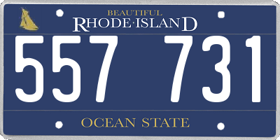 RI license plate 557731