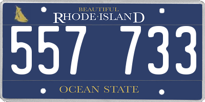 RI license plate 557733