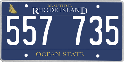 RI license plate 557735