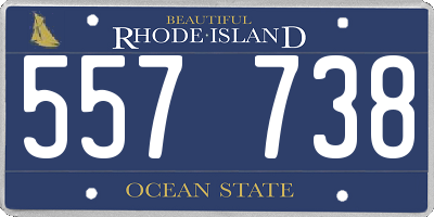 RI license plate 557738