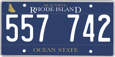 RI license plate 557742