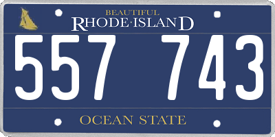 RI license plate 557743