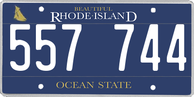 RI license plate 557744