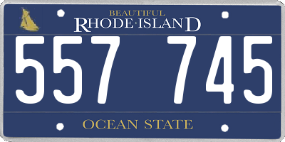 RI license plate 557745