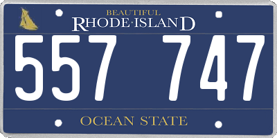 RI license plate 557747
