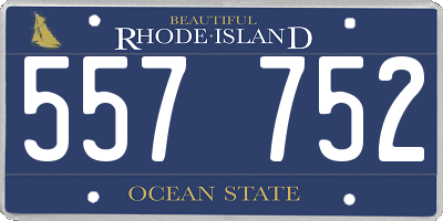 RI license plate 557752