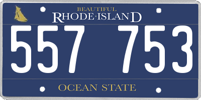 RI license plate 557753