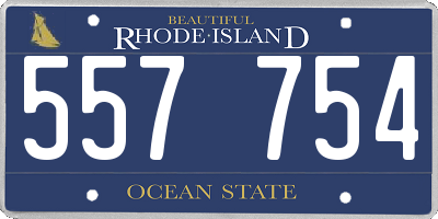RI license plate 557754