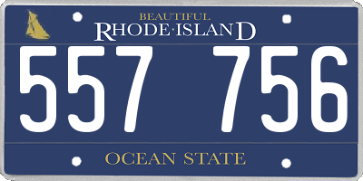 RI license plate 557756