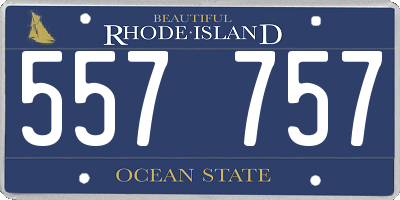 RI license plate 557757