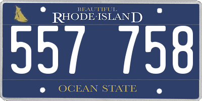 RI license plate 557758