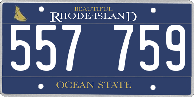 RI license plate 557759