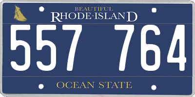 RI license plate 557764