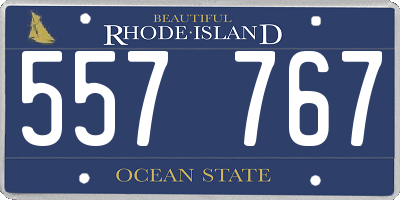 RI license plate 557767