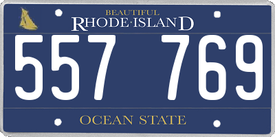 RI license plate 557769
