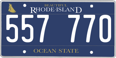 RI license plate 557770