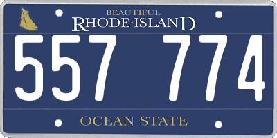 RI license plate 557774