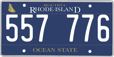 RI license plate 557776