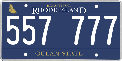 RI license plate 557777